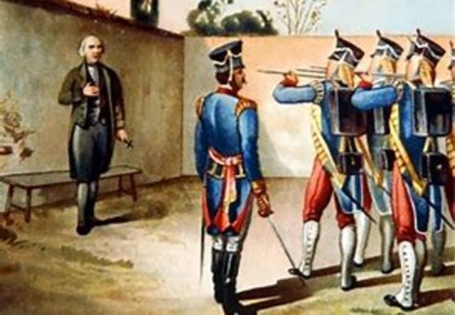 Miguel Hidalgo es fusilado