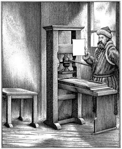 El alemán Johannes Gutenberg construyó la primera imprenta de metal