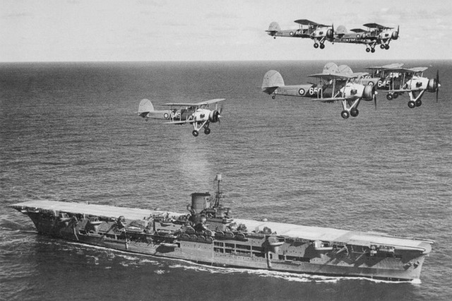 British Royal Air Force attacks the German Navy.