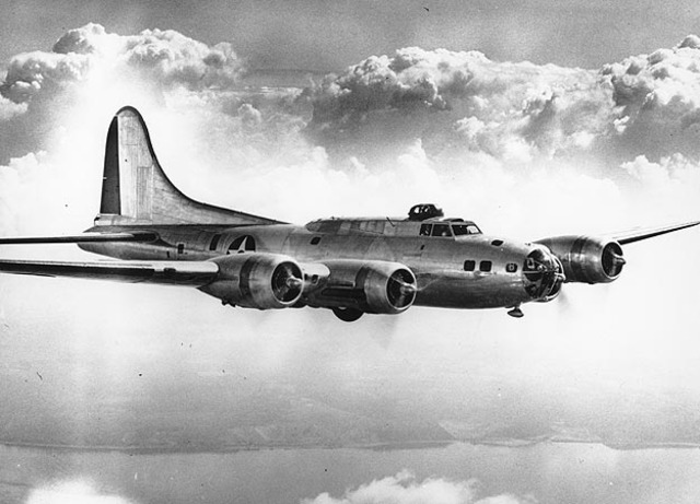 Twelve B-17's attack