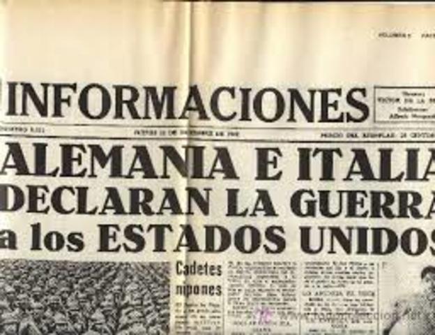 Alemania e Italia declaran la guerra a los EEUU.