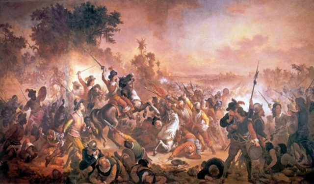 Guerra dos Emboabas, em Minas Gerais, Brasil.