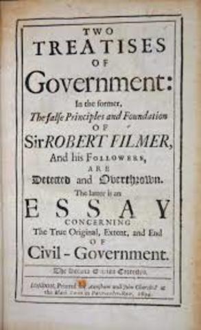 john locke writes two treatises of government outlining some liberal political ideals