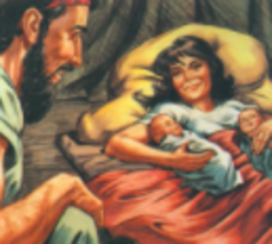 Rebekah gives birth to Jacob and Esau