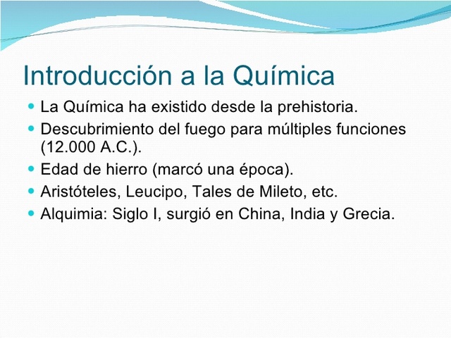 introducción  a la historia de la química :