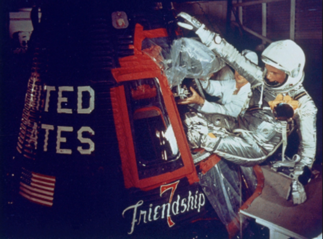John Glenn orbits Earth
