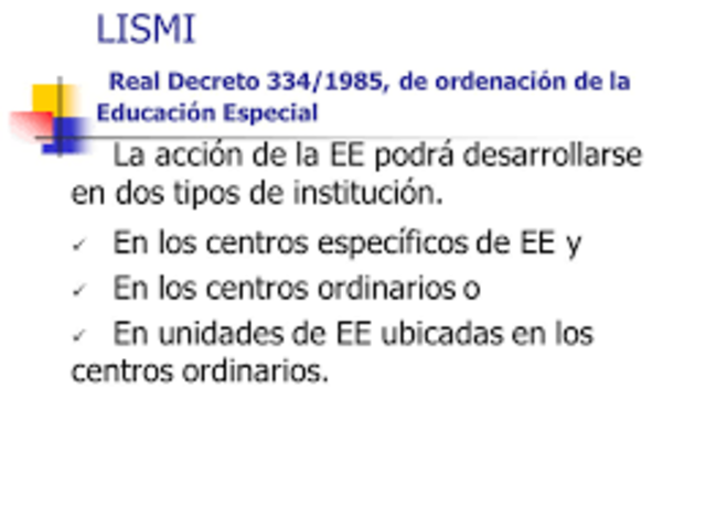 Decreto de Regulación de la Educación Especial España.