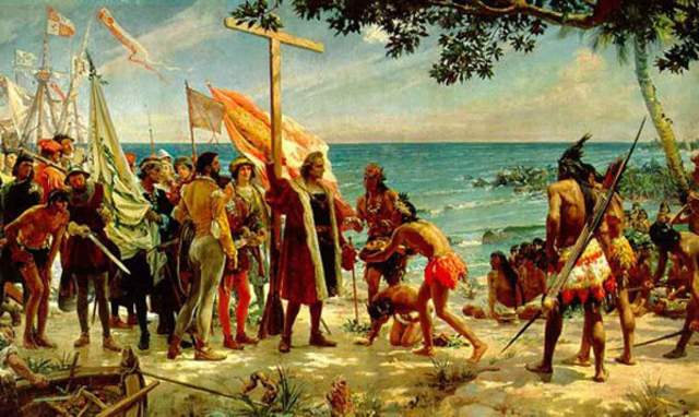 Christopher Columbus Lands