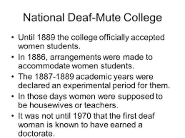 The National Deaf-Mute College Accepts Women as Students