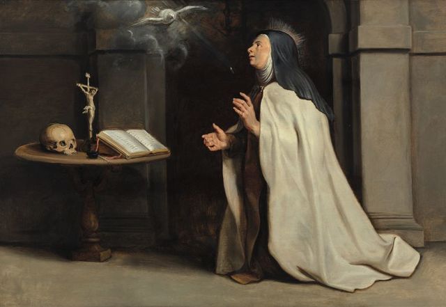 Santa Teresa escribe El Libro de la Vida.