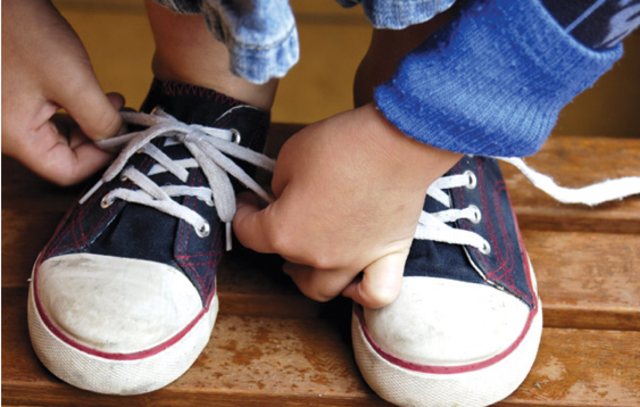 Theo ties his shoes: autonomy vs. shame and doubt