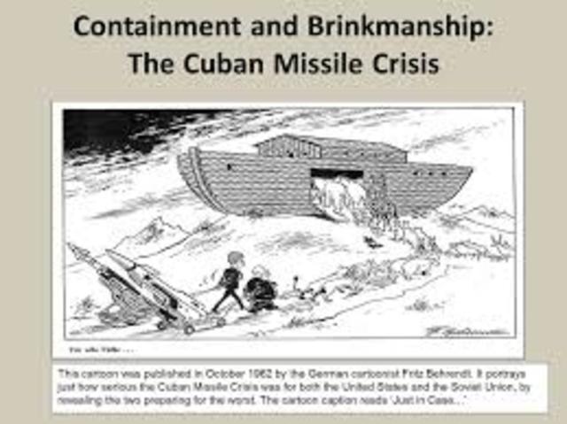 cuban missile crisis almost leads to a nuclear war between the superpowers due to brinkmanship