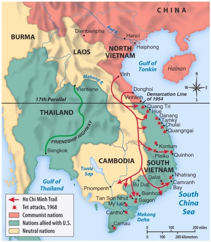 vietnam divided amoug 17th parallel
