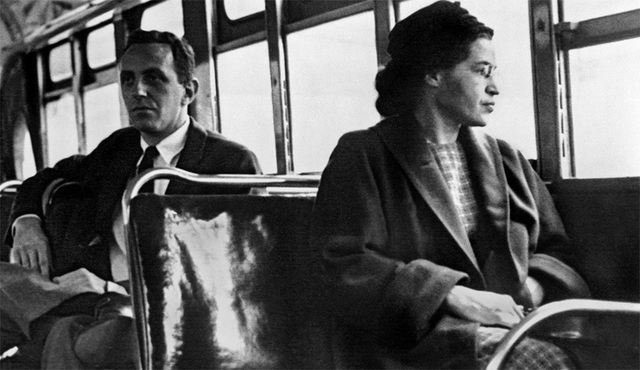 Rosa Parks refuses to give up her seat