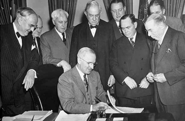 Truman establishes the Marshall Plan to contain communist expansion