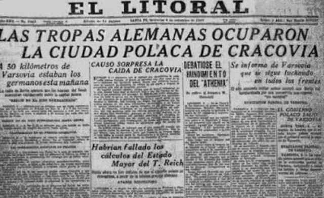 Las tropas alemanas entran en Polonia sin previa declaración de guerra.