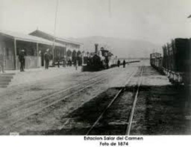 Primera vía férrea.