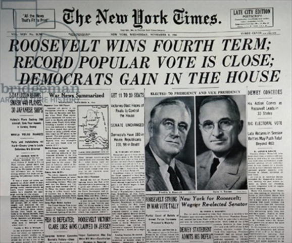 FDR elected to a 4th term