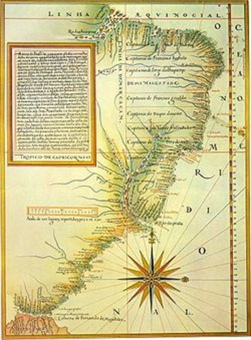 Brazil divided into twelve captaincies