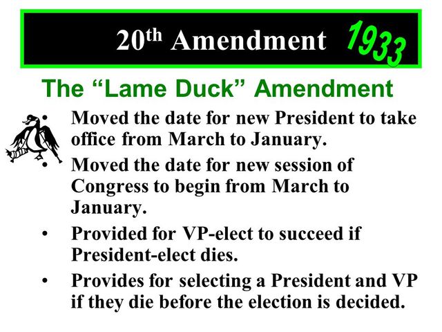 20th amendment