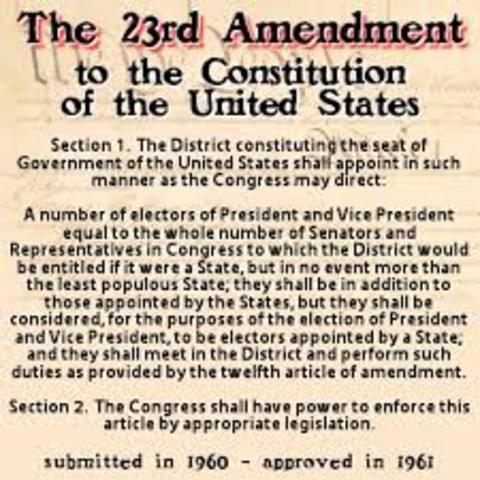 Twenty Third Amendment
