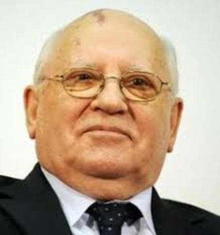 Mikhail Gorbachev assumes control in the Soviet Union