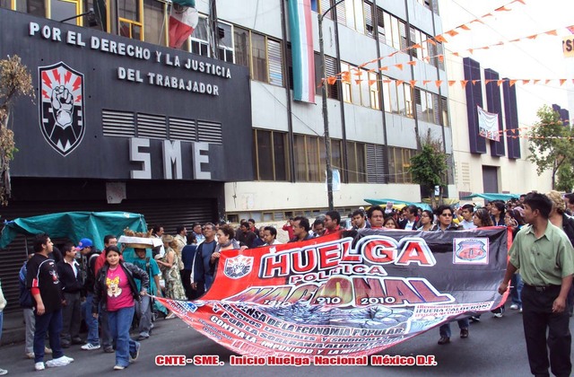Huelga nacional en defensa de su fuente de trabajo SME.