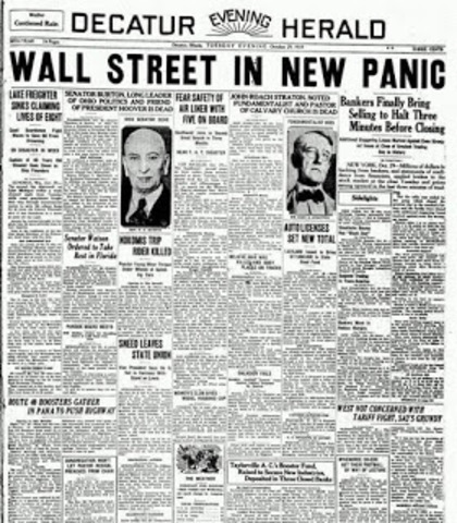 Caída de la Bolsa de Valores en Estados Unidos