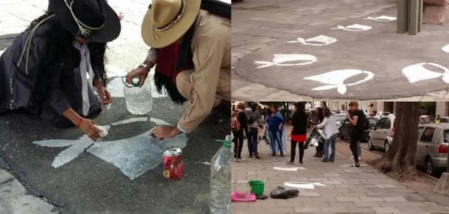 Repintan pañuelos de las Madres y Abuelas de Plaza de Mayo