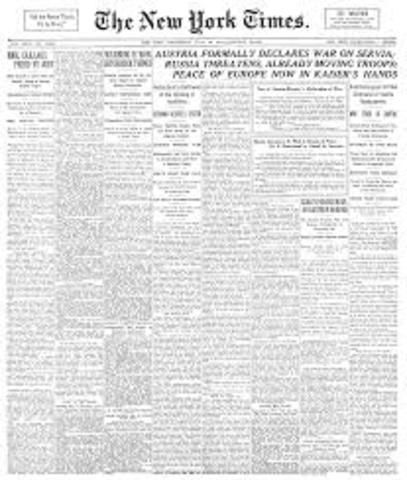 Austria- Hungary declares war on Serbia