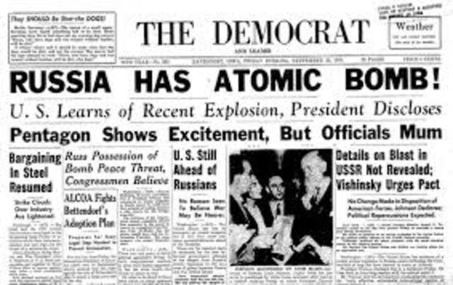 USSR gets atomic bomb