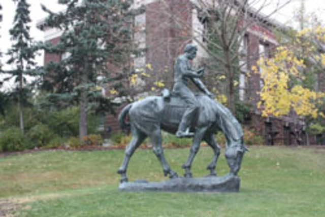 Young Abraham Lincoln on Horseback