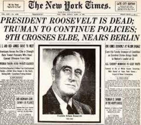 FDR Died/Harry Truman Became President