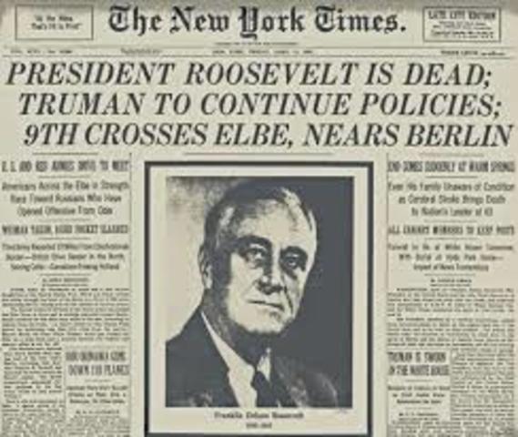 FDR Died/Truman Became President