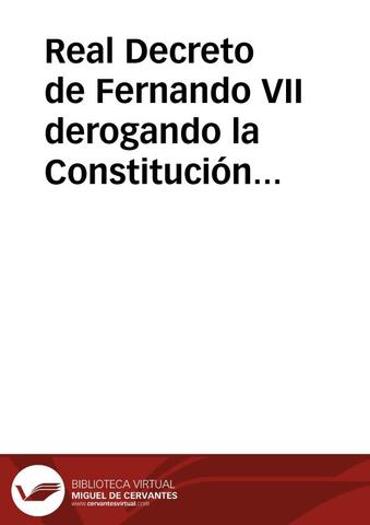 Real Decreto de Fernando VII