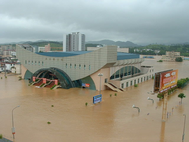 A large tsunami in  Indonesia
