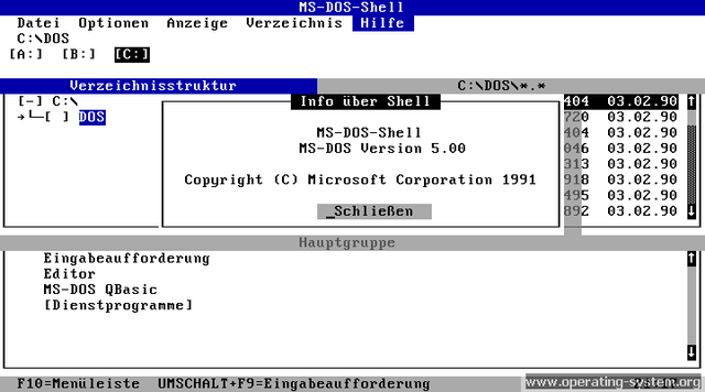 Microsoft MS-DOS Computer Operating System started.