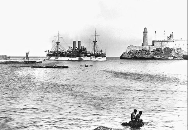 USS Maine explodes in Havana Harbor