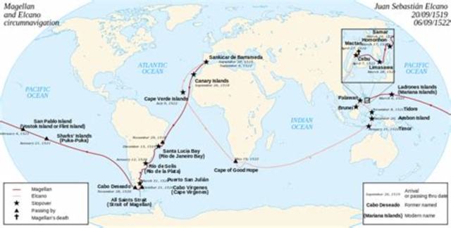 magellan's expedition sails around the world