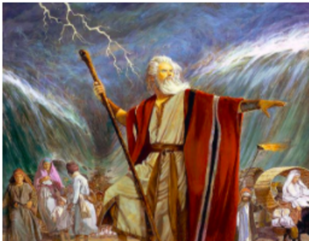 Moses leads the Exodus from Egypt