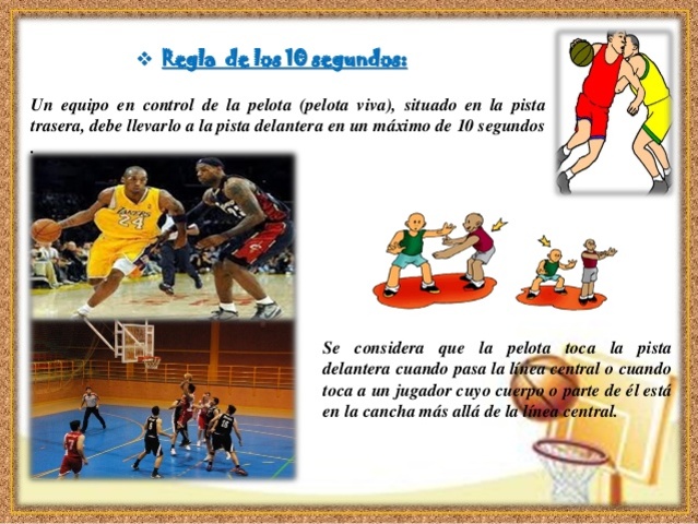 La  regla de los 10 seg.  Y del campo atrás se aplican durante todo el encuentro, al igual que el derecho de opción.