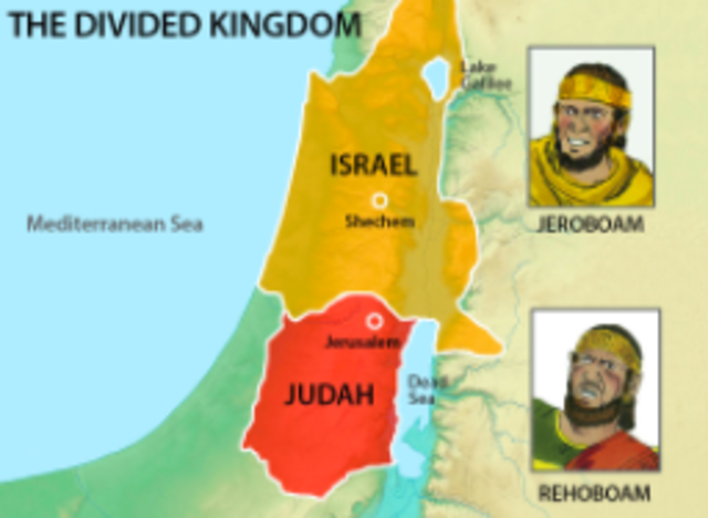 Kingdom divides into Israel and Judah