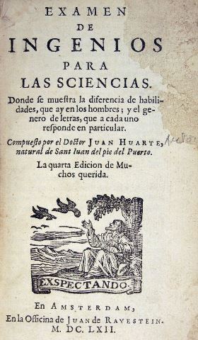 Juan Huarte de San Juan-Examen de ingenios para las ciencias