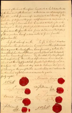 Treaty of Guadalupe Hidalgo ends the war