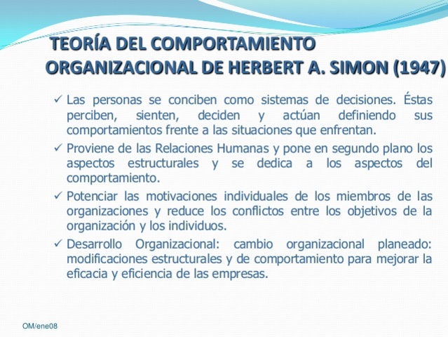 TEORIA DEL COMPORTAMIENTO HERBERT A SIMON