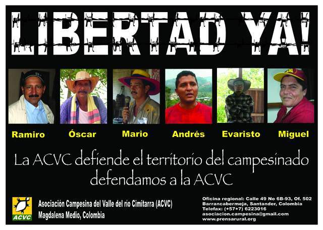 Encarcelación de líderes del movimiento campesino