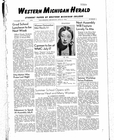 The Teachers College Herald Becomes Western Michigan Herald