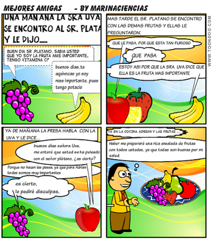 HISTORIETA :LAS FRUTAS:MEJORES AMIGAS