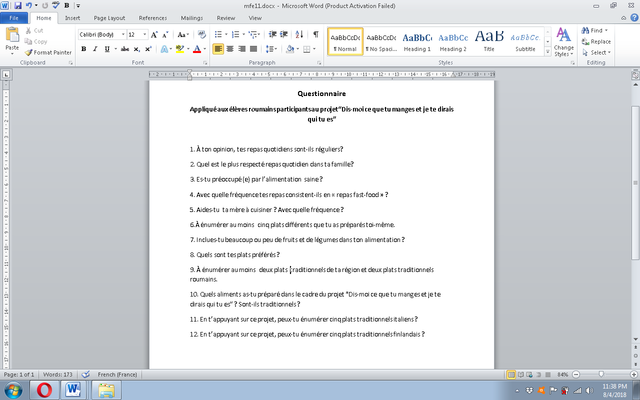 Chestionar alimentatie sanatoasa