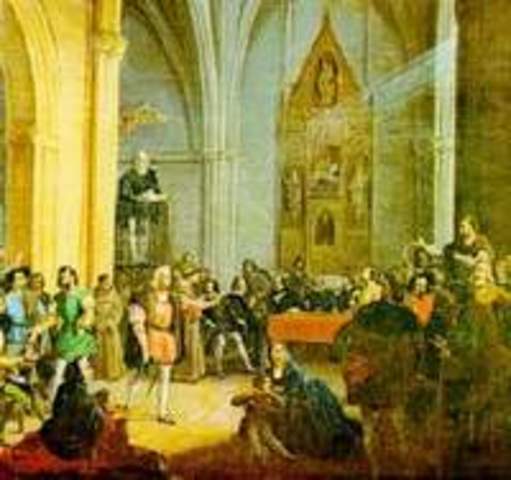 Colon llega a América y la reclama en nombre de España